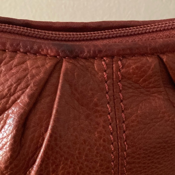 Vintage Fossil Coral Red Leather Chain Mini Crossbody Bag/Purse - Picture 7 of 14